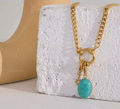 Blue Natural Stone Star Chain Collar Necklace for Women