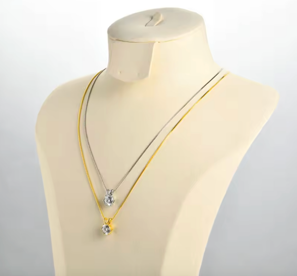 Certified 0.5ct–5ct Moissanite Solitaire Necklace