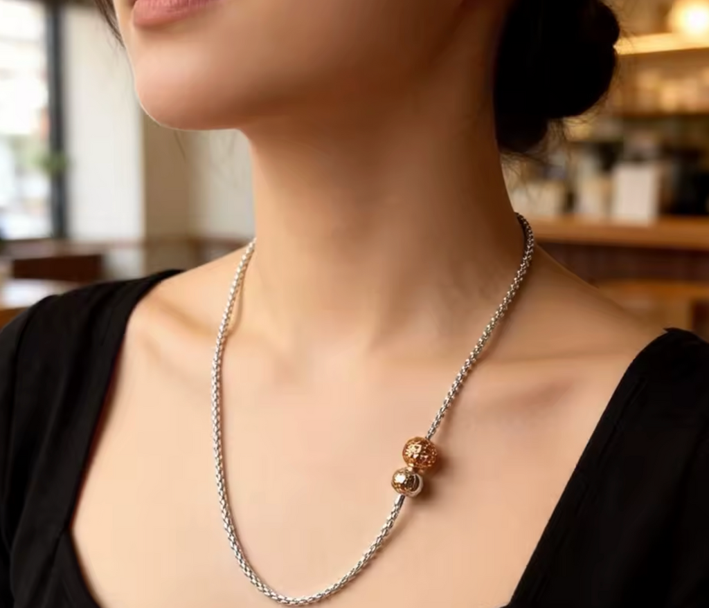 Basic Rose Gold 925 Sterling Silver Strand Necklace