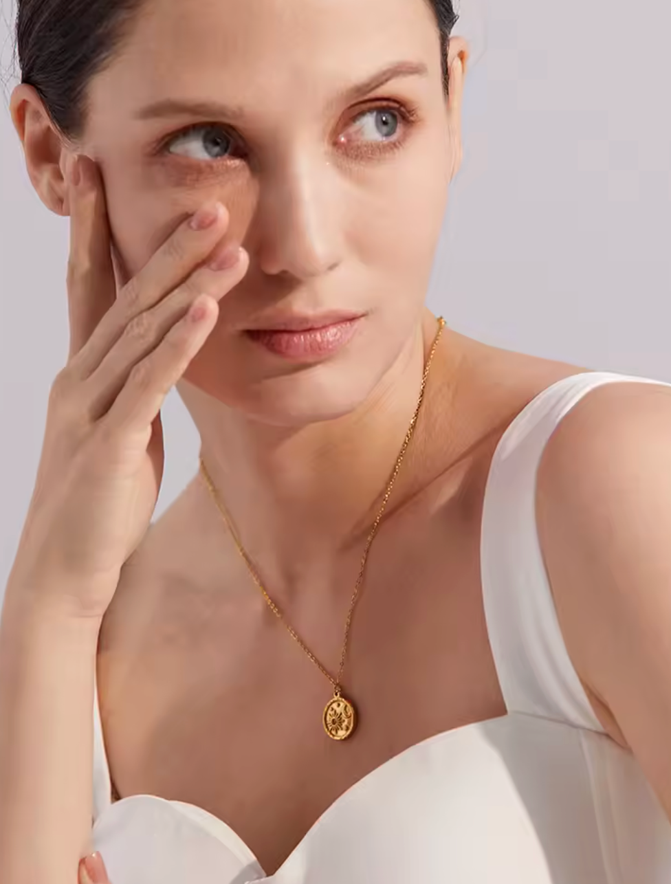 Celestial Moon Sun Round Pendant Necklace