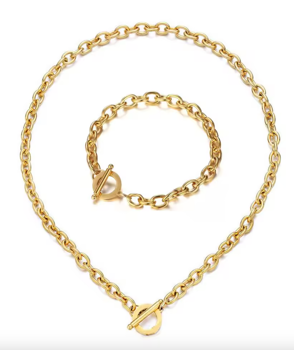 New Style Stainless Steel Toggle Jewelry Set