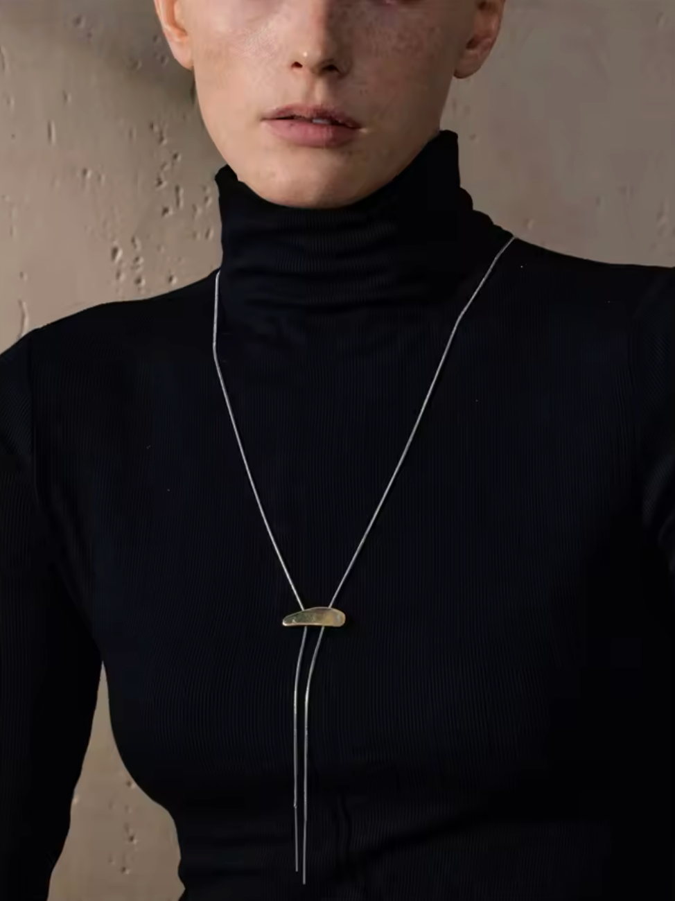 Stainless Steel Geometric Adjustable Long Sweater Chain Necklace