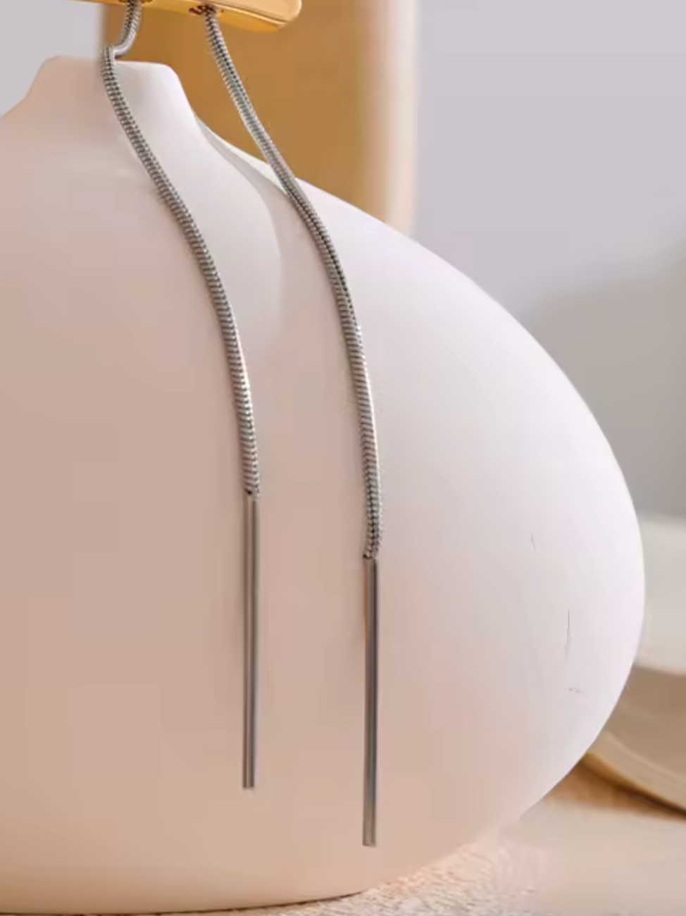 Stainless Steel Geometric Adjustable Long Sweater Chain Necklace