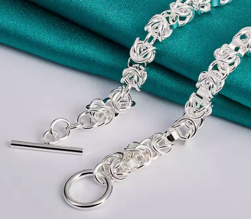 925 Sterling Silver Multi Ring Necklace for Women