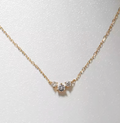 18K Gold Three 5A Zircon Pendant Necklace for Women